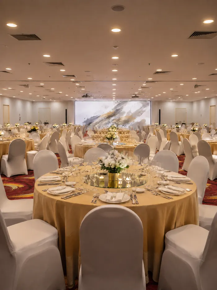Table setting detail, banquet hall